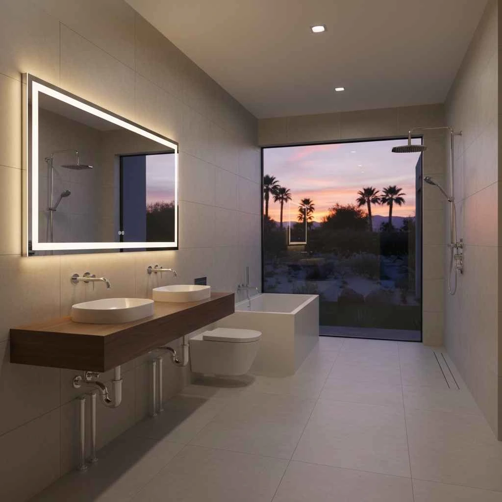 Modern bathroom with upgraded plumbing fixtures