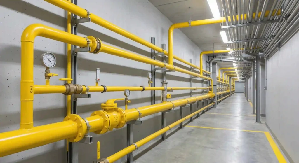 clean, well-installed gas pipeline system