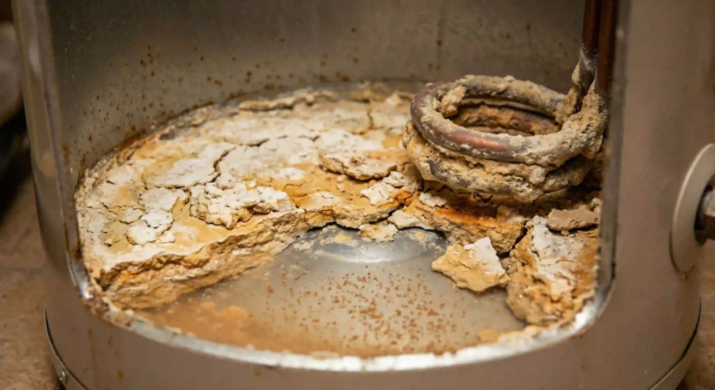 sediment buildup inside water tank
