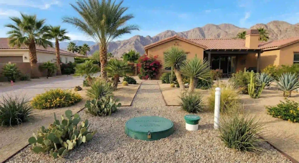 Healthy septic system maintenance setup in Palm Desert property