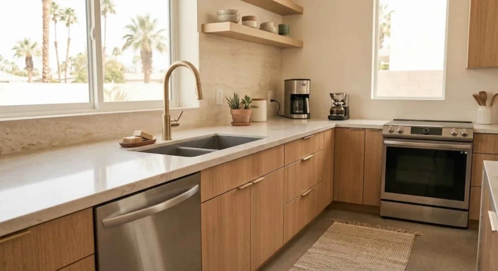 Modern kitchen sink upgrade completed in Palm Desert