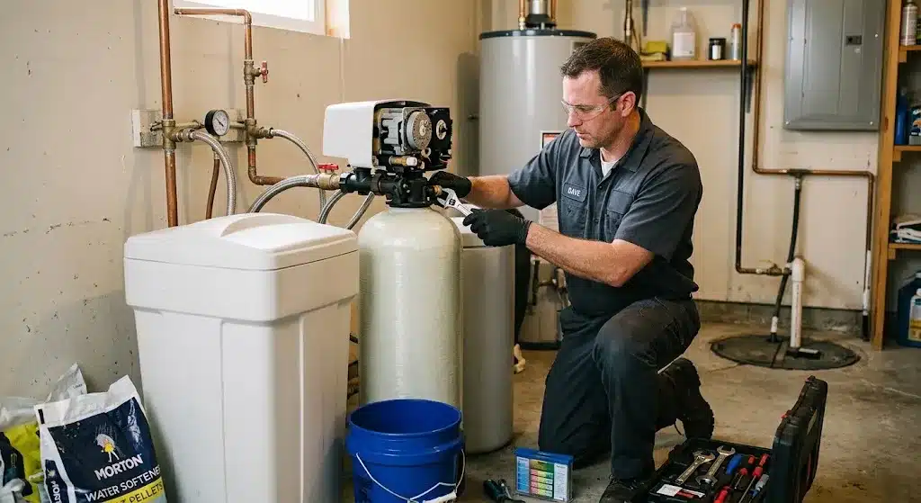 Water softener maintenance by a Coachella Valley plumbing professional